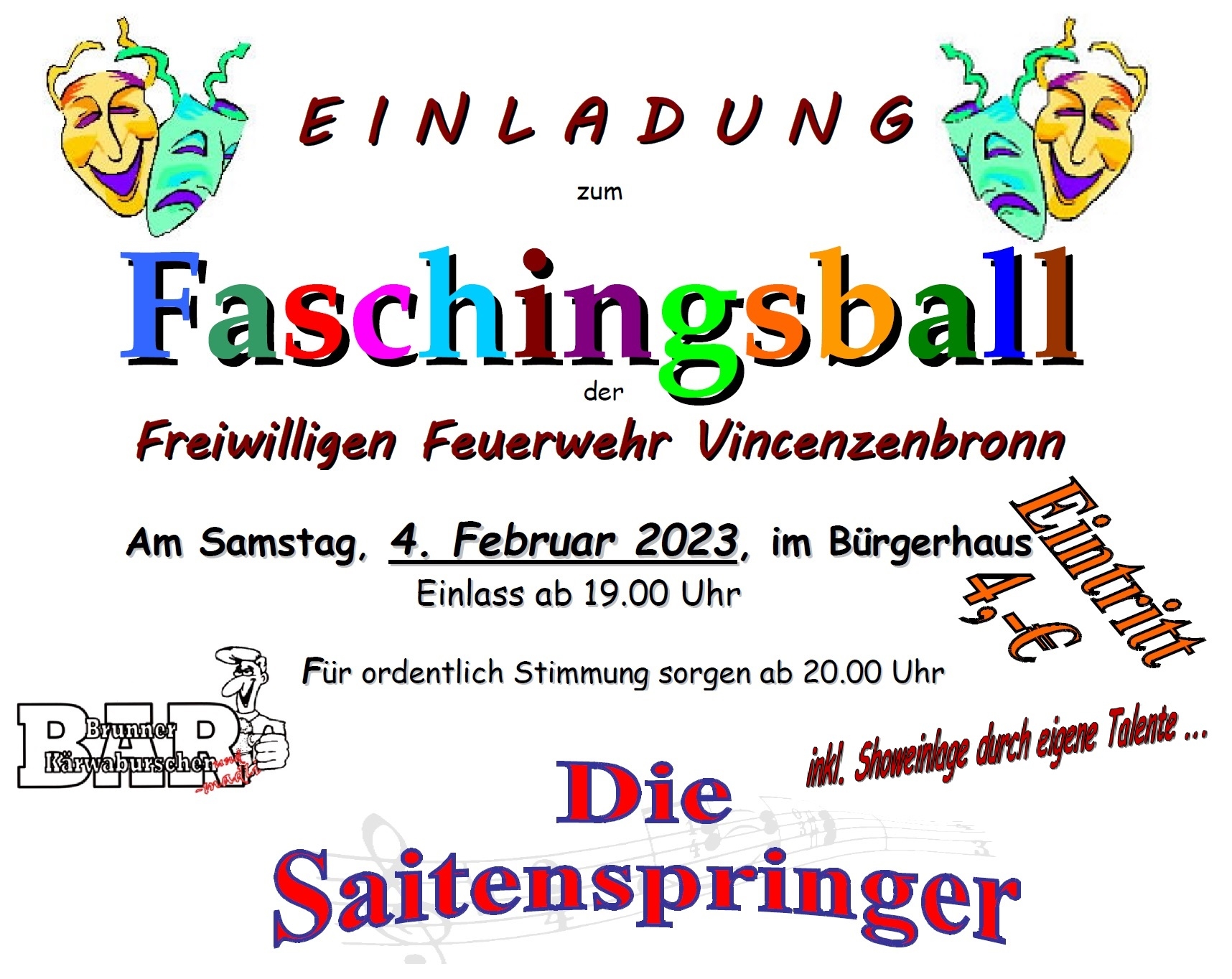 Einladung Faschingsball 2023